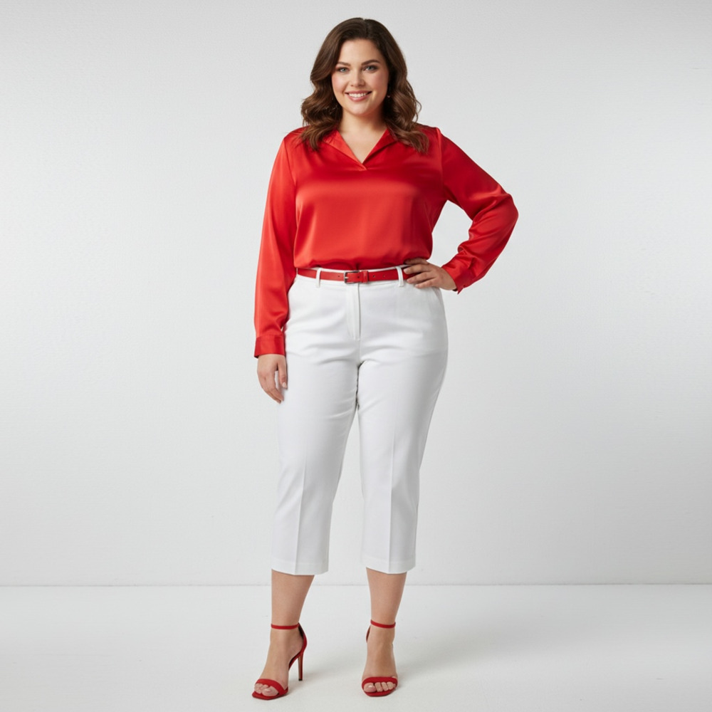 Laura Scott White No Gap Waistband Comfort Waist Pants Size 14 New
